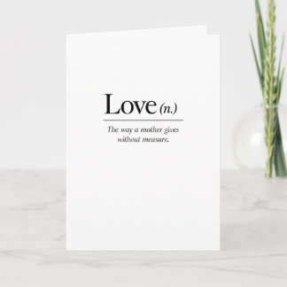 Cartão de Definição do Dia das Mães Amor (s.m.)