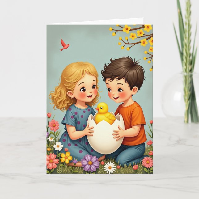 Cartão de Descoberta da Primavera (Frente)