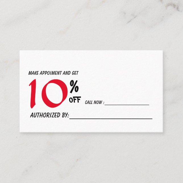 cartão de desconto (Frente)