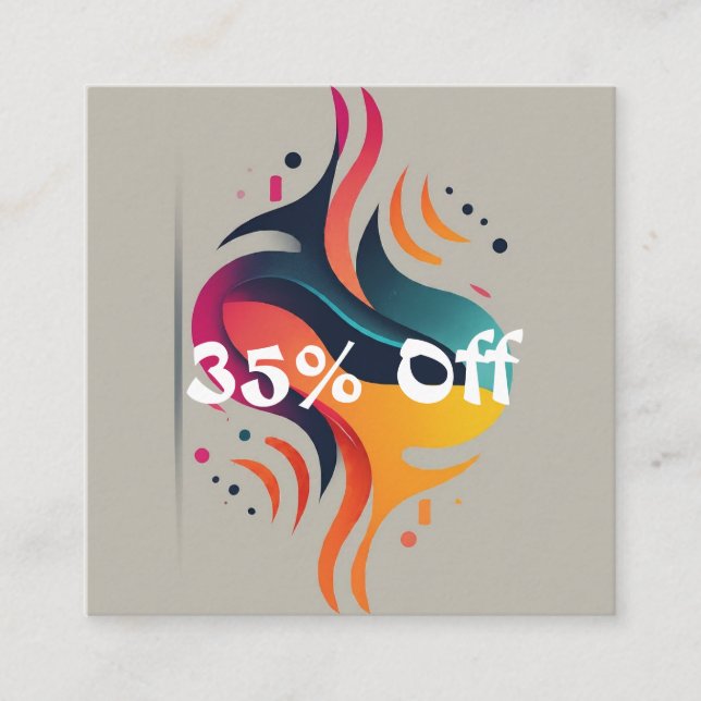 Cartão De Desconto 35% De Poupanças Maciças Esperando! (Frente)