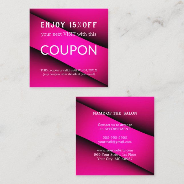 Cartão De Desconto Abastecimento de salões de relva de prata de luxo (Frente/Verso)