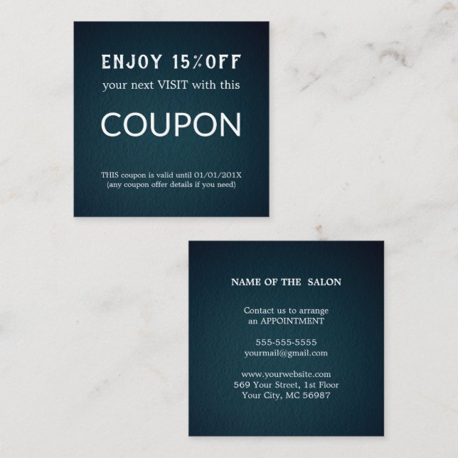 Cartão De Desconto Abastecimento de salões de relva de prata de luxo (Frente/Verso)