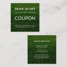 Cartão De Desconto Abastecimento de salões de relva de prata de luxo