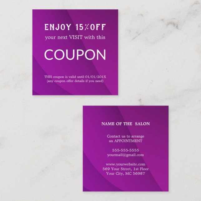 Cartão De Desconto Abastecimento de salões de relva de prata de luxo (Frente/Verso)