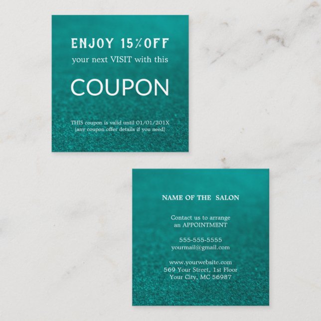 Cartão De Desconto Abastecimento de salões de relva de prata de luxo (Frente/Verso)