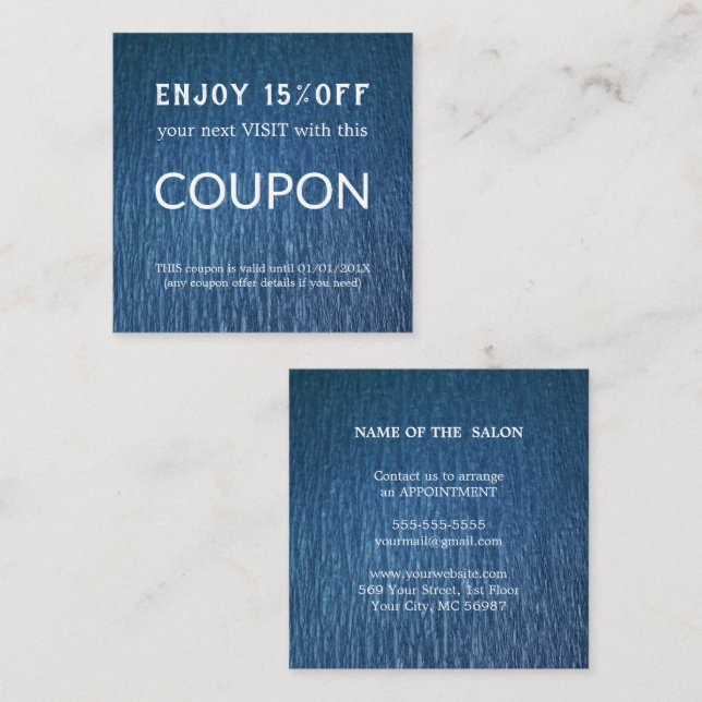 Cartão De Desconto Abastecimento de salões de relva de prata de luxo (Frente/Verso)