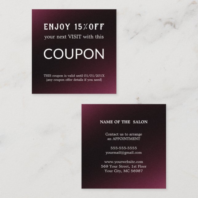 Cartão De Desconto Abastecimento de salões de relva de prata de luxo (Frente/Verso)