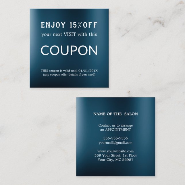 Cartão De Desconto Abastecimento de salões de relva de prata de luxo (Frente/Verso)