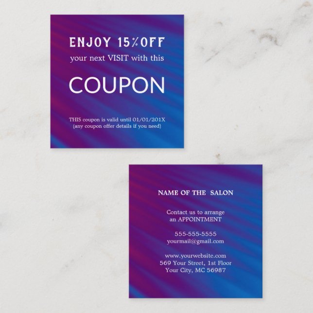 Cartão De Desconto Abastecimento de salões de relva de prata de luxo (Frente/Verso)