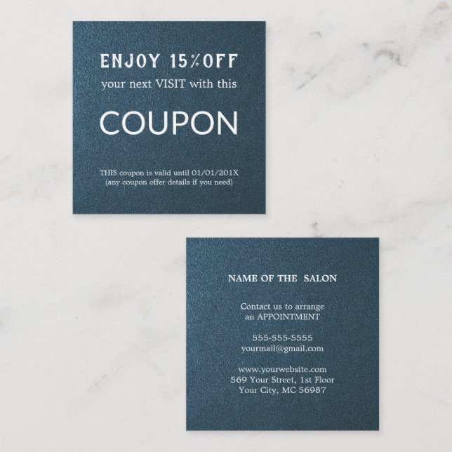 Cartão De Desconto Abastecimento de salões de relva de prata de luxo (Frente/Verso)