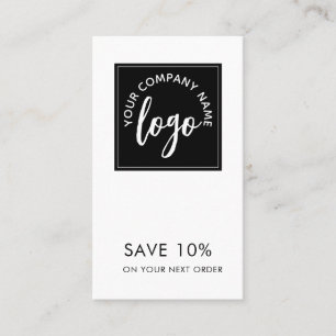 Cartão De Desconto Adicione Seu Logotipo Minimal Negócios