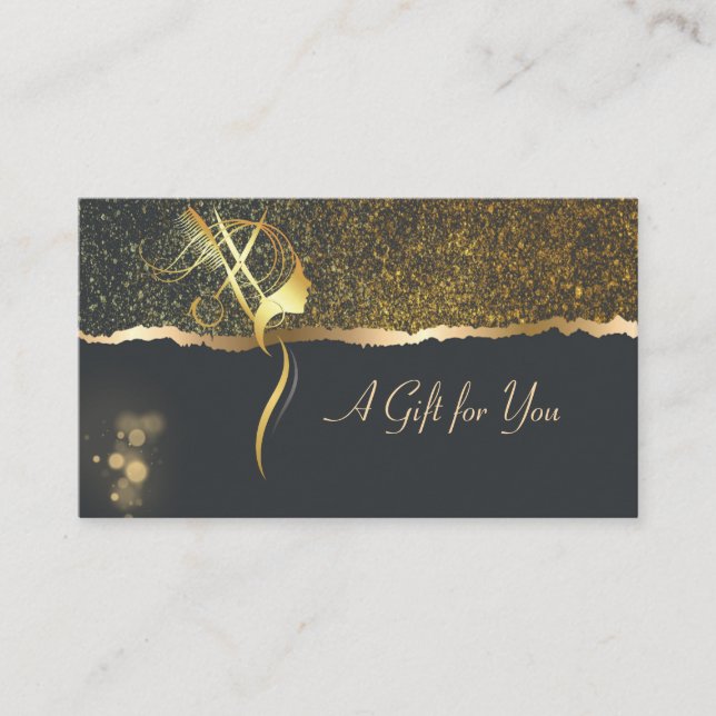 Cartão De Desconto African American Hairdresser Confetti Border Black (Frente)