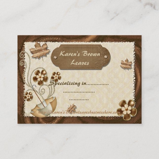 Cartão De Desconto As Folhas São Marrons (Frente)