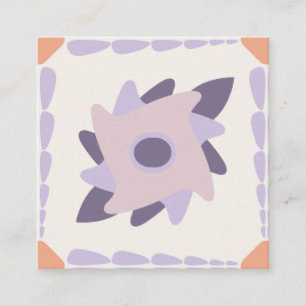 Cartão De Desconto Azulejo decorativo colorido roxo pastel