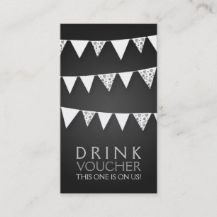 Cartão De Desconto Bebida Elegante Voucher Adorava Monograma Preto