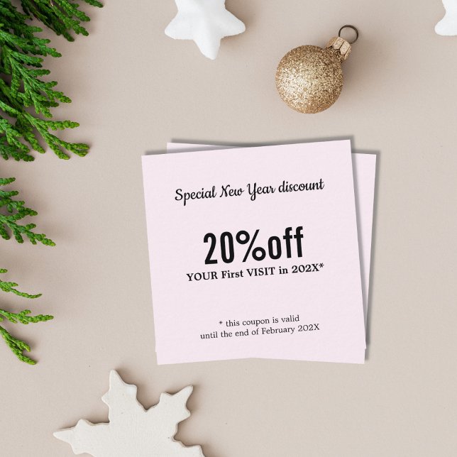 Cartão De Desconto Bela Rosa claro Elegante Moderna (Criador carregado)