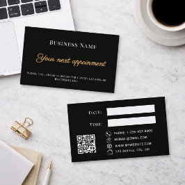 Cartão De Desconto Black QR business customer client appointment card