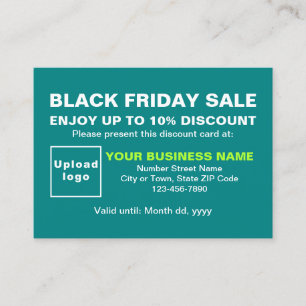 Cartão De Desconto Business Black Friday Sale sobre Teal Green
