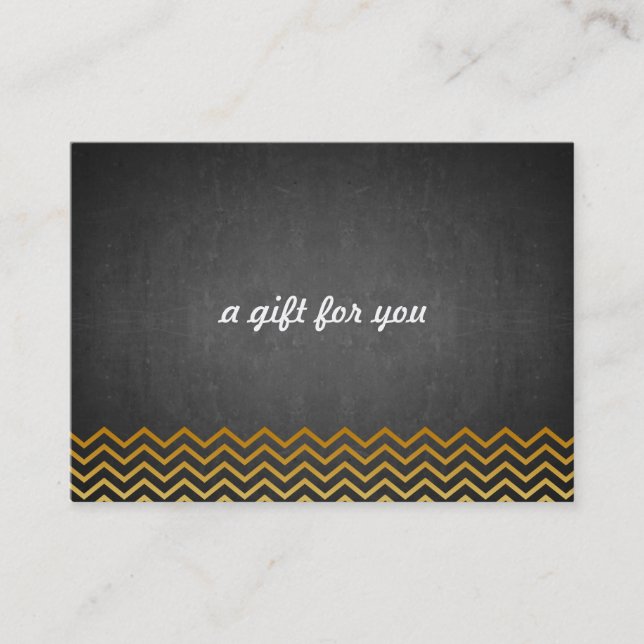 Cartão De Desconto Chalkboard Chevron Salon e Spa Gift Certificate (Frente)