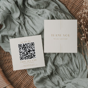 Cartão De Desconto Código QR de agradecimento da EVERLY Cream e Gold 