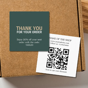Cartão De Desconto Código QR de agradecimento moderno e ousado pelo s