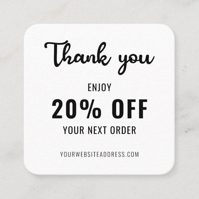 Cartão De Desconto Código QR Elegante de Promo de Lealdade de Negócio (Frente)