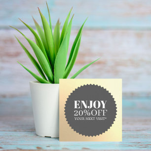 Cartão De Desconto Compro Mínimo Elegante Faux Dourado Salon