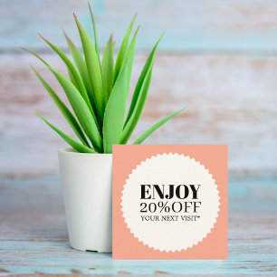 Cartão De Desconto Compro Mínimo Elegante Pastel Black Bold Salon