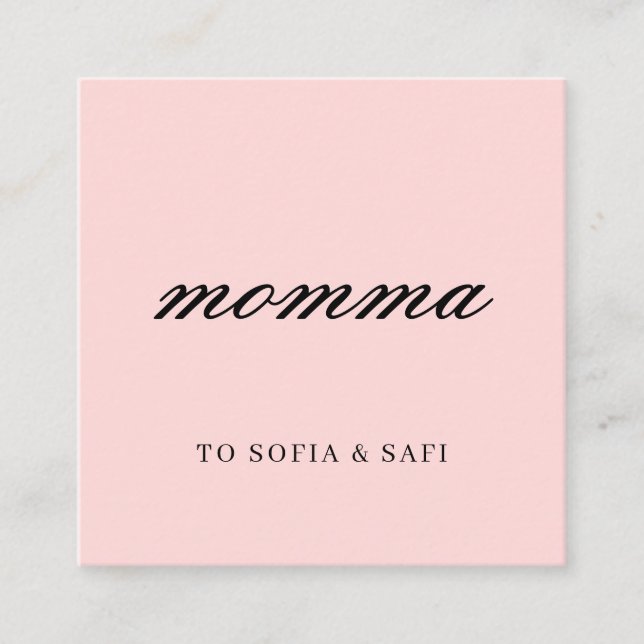 Cartão De Desconto Contato Moderno de Mamãe Pêssego Design (Frente)