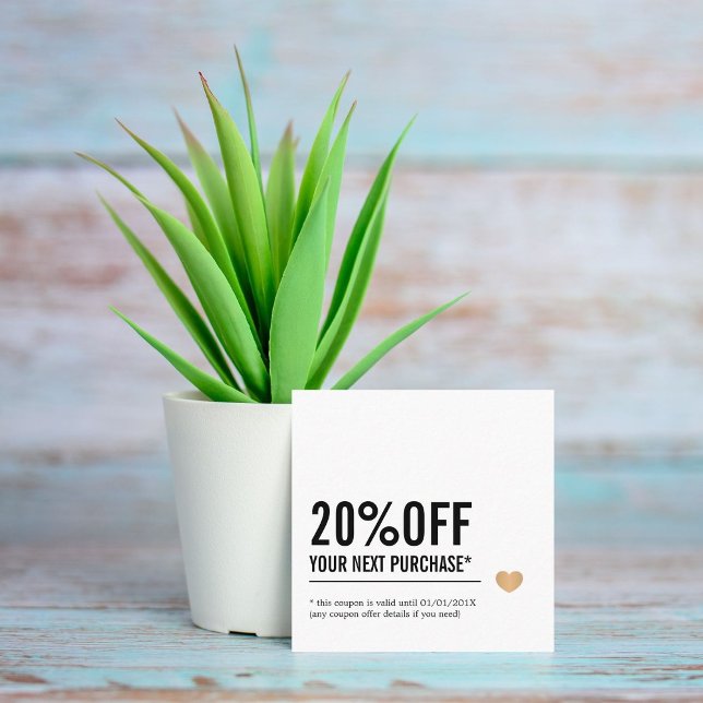 Cartão De Desconto Coração Dourada Escuro Preto Elegante (Criador carregado)