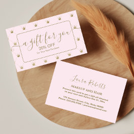 Cartão De Desconto Coroa Dourada Luxo Feminino