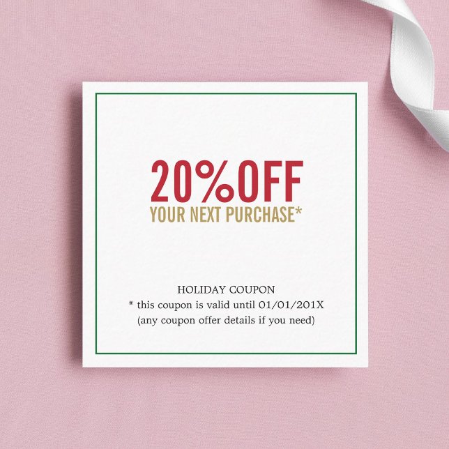 Cartão De Desconto Coupon de Férias Salonistas Simples Elegante (Criador carregado)