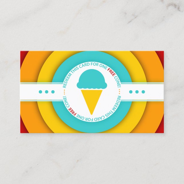 Cartão De Desconto cupão CONE do SORVETE GRATUITO (Frente)