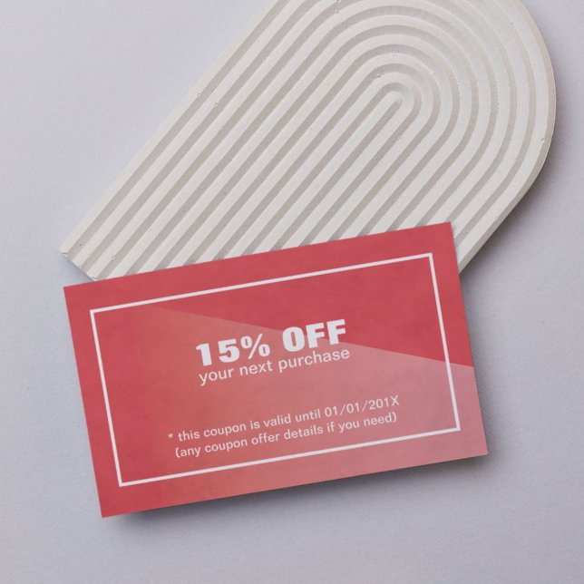 Cartão De Desconto Cupão de beleza vermelha de textura Na moda elegan (Criador carregado)