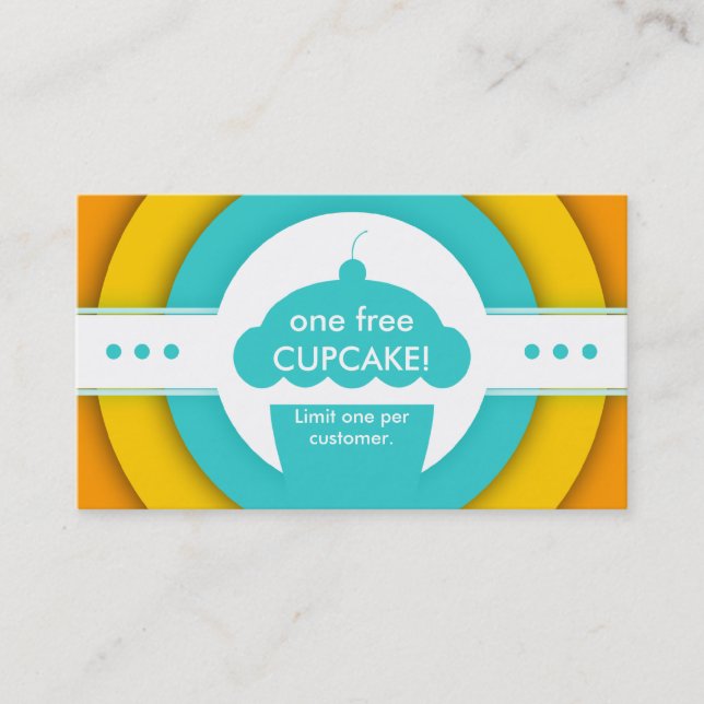 Cartão De Desconto cupão de CUPCAKE GRATUITO (Frente)