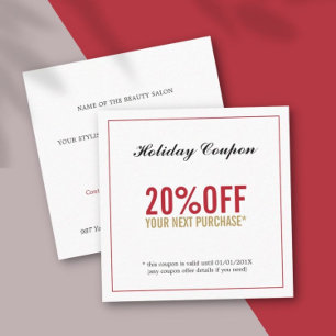 Cartão De Desconto Cupão de Salão de Bela Simples Moderna