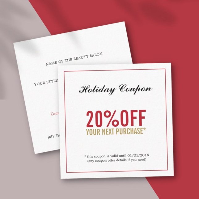Cartão De Desconto Cupão de Salão de Bela Simples Moderna (Criador carregado)