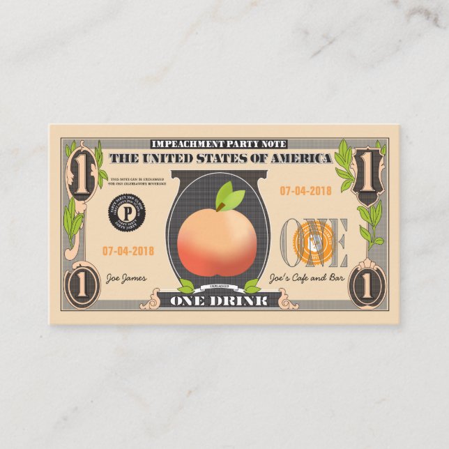 Cartão De Desconto Cupão Promocional do Partido de Impeachment Trump (Frente)