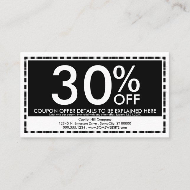 Cartão De Desconto cupom. (Frente)