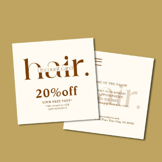 Cartão de Desconto de Bela Boho Brown Elegante Mod