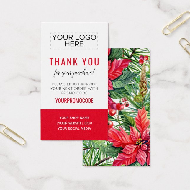 Cartão de Desconto de Código Promo Personalizado d (Escritótio)