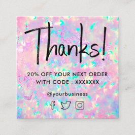 cartão de desconto de textura opal brilhante