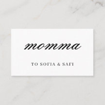 Design de Contato Minimalista para Mamãe Moderna