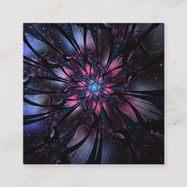 Cartão De Desconto design de flor fractal abstrato. (Frente)