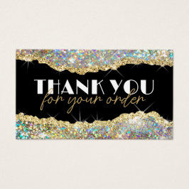 cartão de desconto Dourado faux iridescente