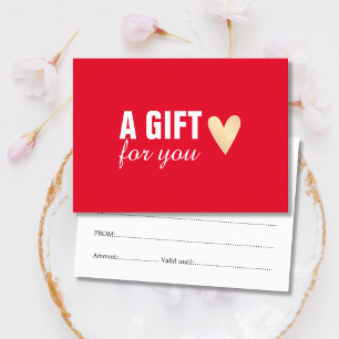 Cartão De Desconto Elegante Red Faux Dourado Beauty Salon