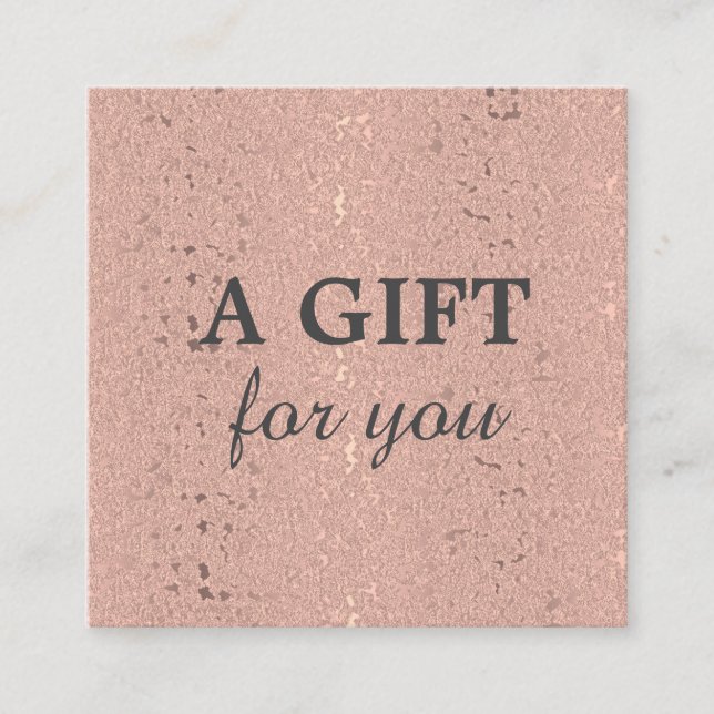 Cartão De Desconto Elegante Rosa Dourado Beauty Salon (Frente)