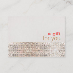 Cartão De Desconto Faux Sequins Hair Salon e Spa Gift Certificate