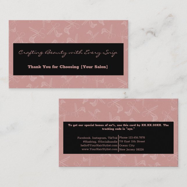 Cartão De Desconto Ferramentas modernas de cabelo profissionais Obrig (Frente/Verso)