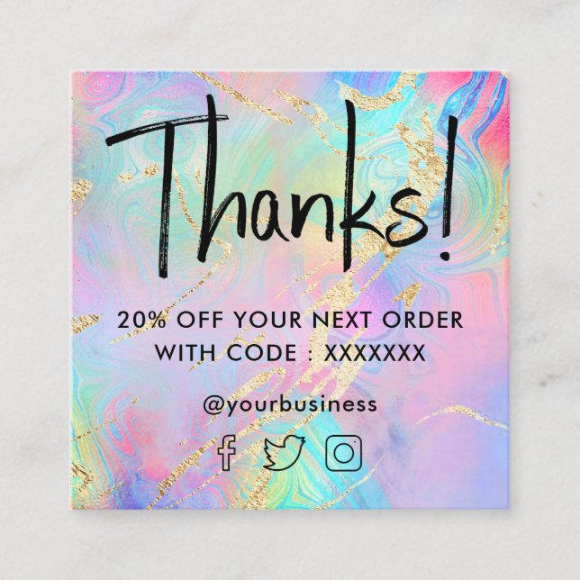 cartão de desconto fluido mármore (Frente)